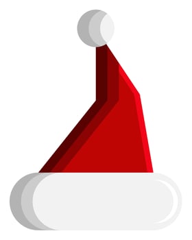 santa or christmas hat icon. simple 3d vector for Christmas holiday ornament designs such as greeting cards, banners, flyers, social media.