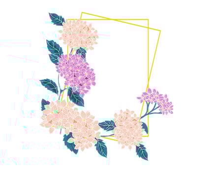 Hand Drawn Vintage Hydrangea Flower Frame vector