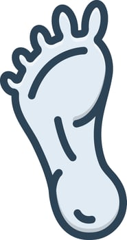 color icon for foot vector