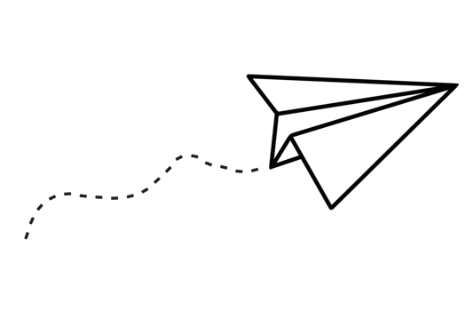 Paper plane with dotted line png