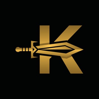 Letter K Sword weapon logo vector illustration, abstract vector illustration, Daggers and Knifes, logotype element for template.