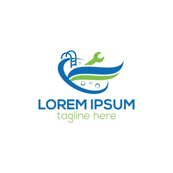 Pool Service and Repair logo design vector design template