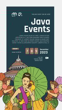 Surakarta Central Java design layout idea for social media or event background vector