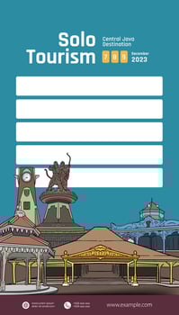 Social Media Post Idea Template with Indonesian illustration of Solo Culture Central Java vector