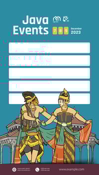 Social Media Post Idea Template with Indonesian illustration of Solo Culture Central Java vector