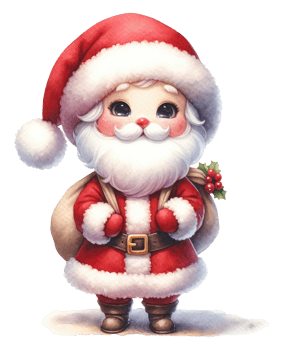 AI generated Santa Claus with a gift box isolated. png