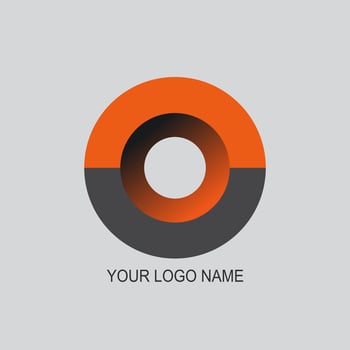 orange circle logo for corporate identity vector