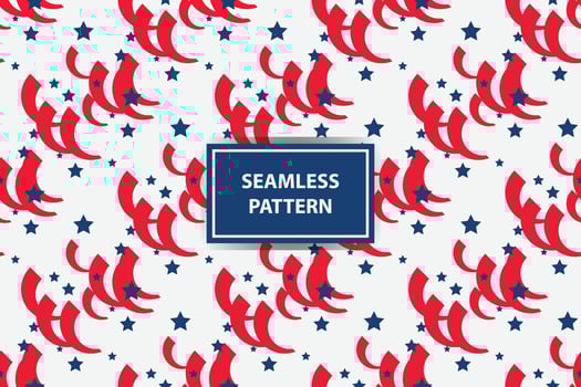 Elegant Abstract Seamless Pattern, colored as USA Flag. Vector Illustration of american Background for Celebration Holiday American President Day, memorial day