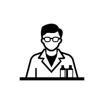 Pharmacy assistant icon on white background vector