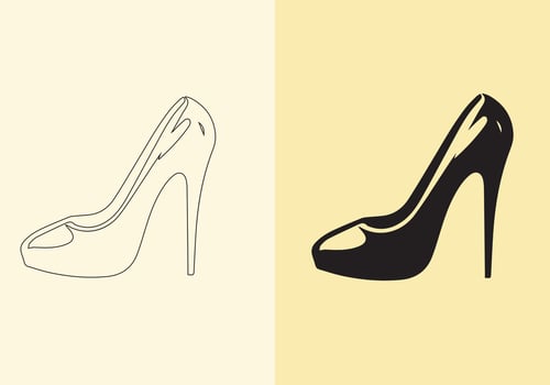 A distinct pair of colourful women's shoes. women's stiletto high-heeled shoe collection. stylish shoes for girls. vector