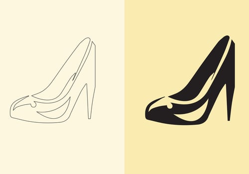 PA distinct pair of colourful women's shoes. women's stiletto high-heeled shoe collection. stylish shoes for girls. vector