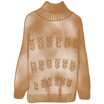 Brown sweater watercolor style. png