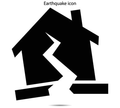 Earthquake icon, Vector illustration