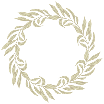 Wreath  Greenery Leaf color pencil style png
