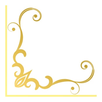 Gold vintage baroque corner ornament retro pattern antique style acanthus. Decorative design filigree calligraphy. You can use for wedding decoration of greeting card and laser cutting. vector