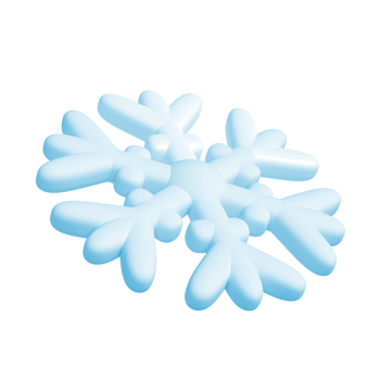 3d illustration of Christmas blue icon snowflake isolated. glossy surface. Happy New Year Decoration Holiday element for web design, greeting card png