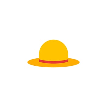straw hat flat design vector illustration. Straw fedora hat isolated on a white background beach hat , summer hat. Flat design