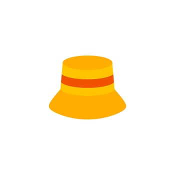 straw hat flat design vector illustration. Straw fedora hat isolated on a white background beach hat , summer hat. Flat design