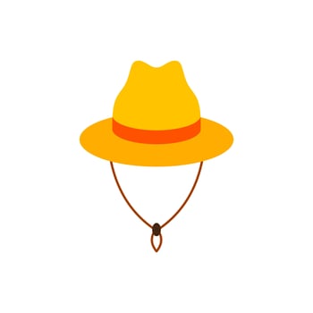 straw hat flat design vector illustration. Straw fedora hat isolated on a white background beach hat , summer hat. Flat design