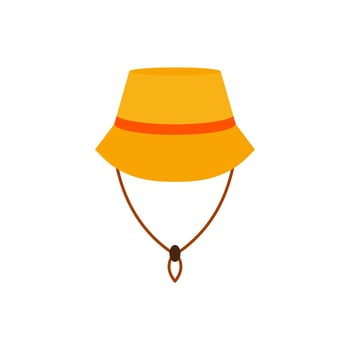 straw hat flat design vector illustration. Straw fedora hat isolated on a white background beach hat , summer hat. Flat design