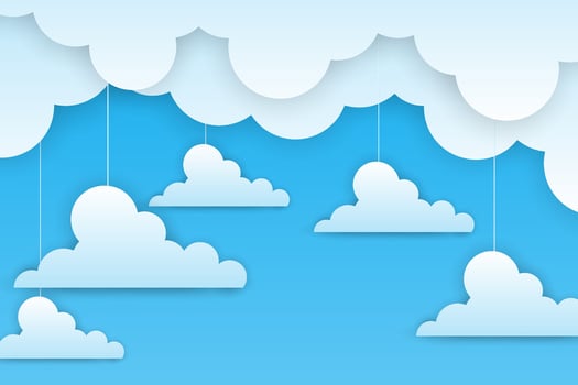 Cloud background in paper cut style vector