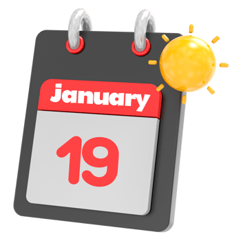 january icon calendar clipart 3d render png
