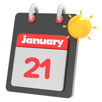 january icon calendar clipart 3d render png