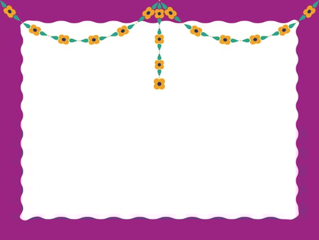Abstract flower with banner photo frame border vector illustration