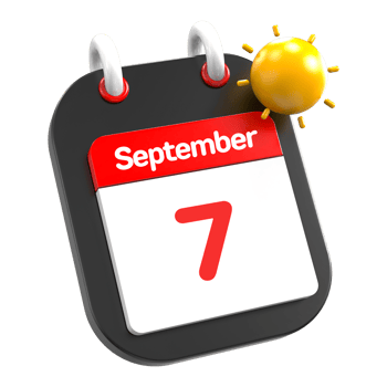 September calendar date event icon illustration day 7 png