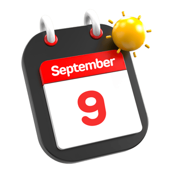 September calendar date event icon illustration day 9 png