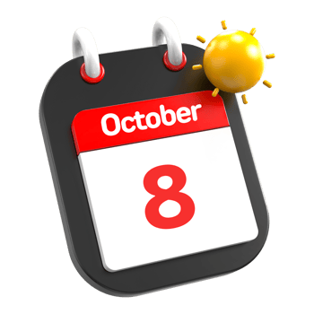 October calendar date event icon illustration day 8 png