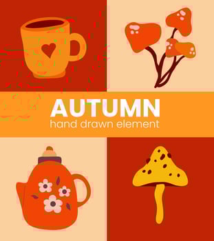 Autumn hand drawn element vector