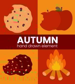 Autumn hand drawn element vector