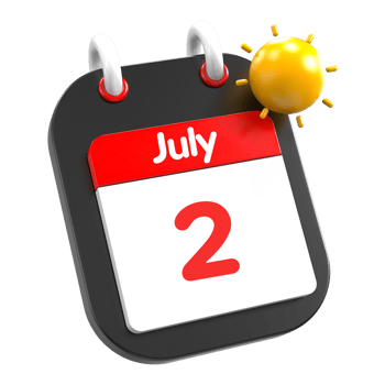 July calendar date event icon illustration day 2 png