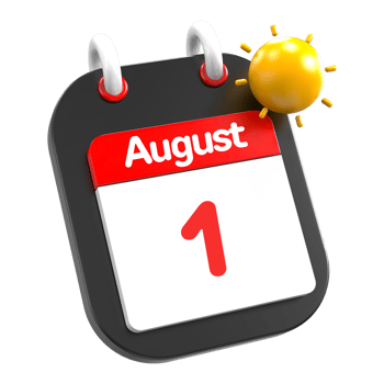 August calendar date event icon illustration day 1 png
