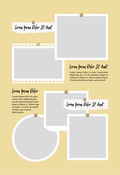 Pictures or photos frame collage. comics page grid layout abstract photo frames and digital photo wall template vector