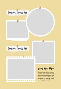 Pictures or photos frame collage. comics page grid layout abstract photo frames and digital photo wall template vector