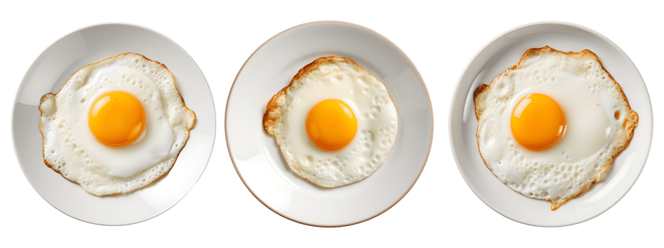Sunny Side Up Eggs, Fresh Breakfast Delight on Plate, ai generated png