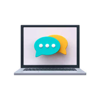Chat icon on laptop in 3D style png