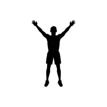 Winning Pose Icon on White Background - Simple Vector Illustration