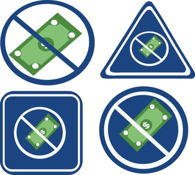 no money no cash vector illustration