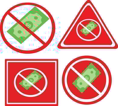 no money no cash vector illustration