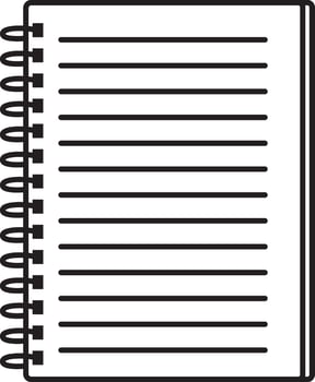 Free Flat line art design of a notebook vector