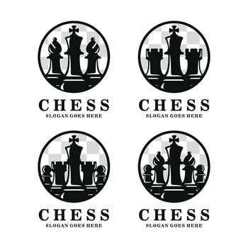 Chess logo set vector illustration
