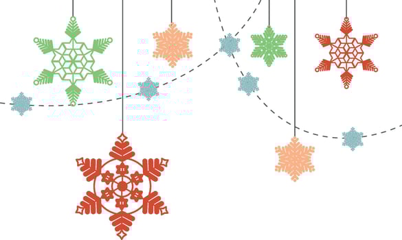 Winter border with snowflake vector