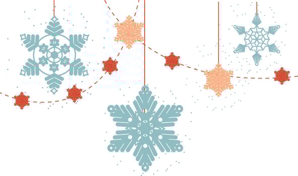 Winter border with snowflake vector