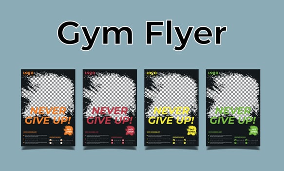Fitness gym social media post banner template with black and red color, gym, Workout, fitness and Sports social media post banner, fitness gym social media post banner design. vector