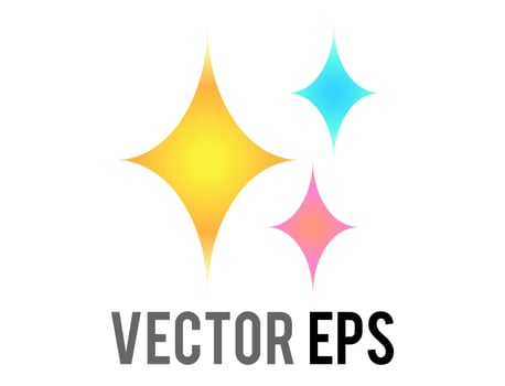 Vector glittering flashes of sparkles, yellow stars icon, indicate love, happiness, beauty, gratitude, excitement
