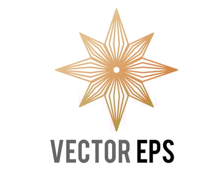 vector gradient gold glowing star icon for holiday decoration