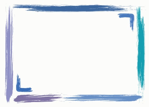 Grunge border brush stroke frame. Retro style frame with copy space. vector
